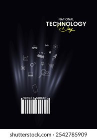 National Technology Day, Creative concept Digital Social Media Post Template. 3d Vector Illustration.