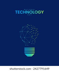 National Technology Day. Technology Day creative design for social media post. 3D Illustration