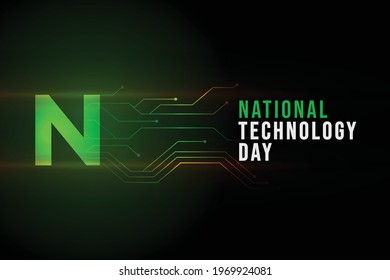 National Technology Day, dark abstract bacjground