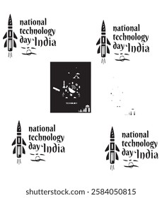 National Technology Day Greeting card. 11th may, India remembering contribution of scientists, technician, and engineers. Vector illustration technology day silhoutte vector