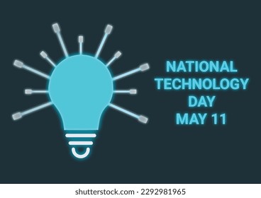 National Technology Day. May 11. Holiday concept. Template for background, banner, card, poster with text inscription. Vector illustration