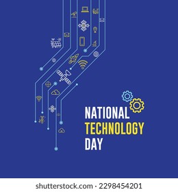 National Technology Day, May 11th 
Creative Digital Social Media Post Template, Vector Illustration