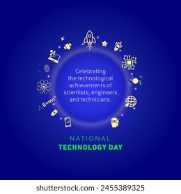 National Technology Day, May 11th, celebration background. EPS vector illustration.