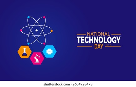 National Technology Day. perfect for  Background Template, placard, Banners, Cards, Posters design template, Classic Social Media Post with text inscription.