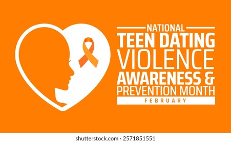 National Teen Dating Violence Awareness and Prevention Month  background banner or poster design template with girl picture.
observed every year in February. Holiday concept. Use to any Template.