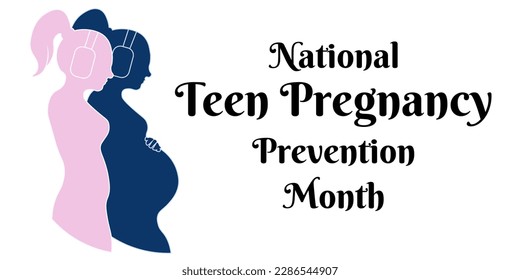 National Teen Pregnancy Prevention Month, horizontal banner on an important social topic vector illustration