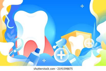 National Teeth Day, children are brushing their teeth and washing up with a sink in the foreground, vector illustration