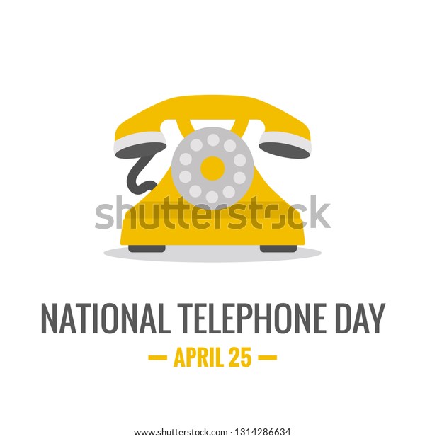 National Telephone Day 25 April Poster Stock Vector (Royalty Free