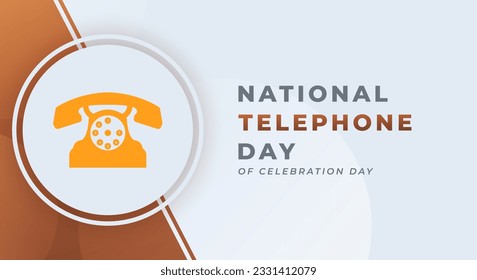 National Telephone Day Celebration Vector Design Illustration for Background, Poster, Banner, Advertising, Greeting Card