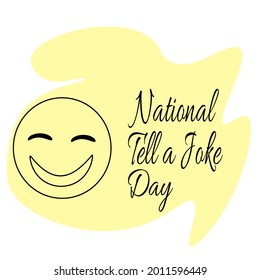 National Tell A Joke Day, Laughing Face For Postcard Or Banner Vector Illustration