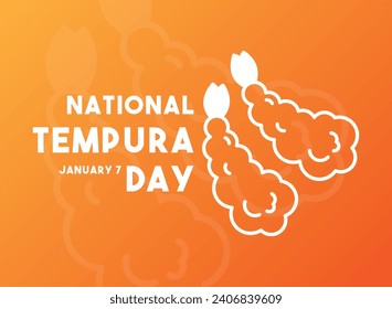 National Tempura Day. January 7. Gradient background. Eps 10.