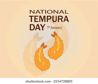 National Tempura Day,7th January. National tempura day template, holiday concept, banner, poster, card. Background, Vector illustration.