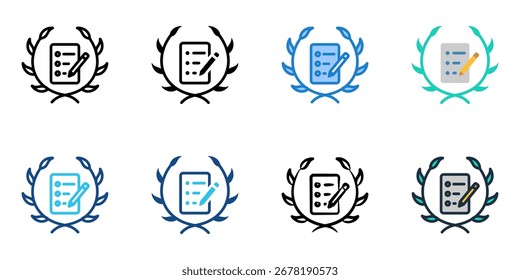 National test icon set multiple style collection 

