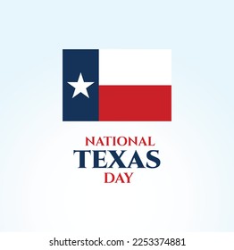 National Texas Day. February 1. Vector Illustration.