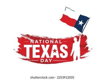 National Texas Day. February 1. The 28th State of United States of America. Vector Illustration.