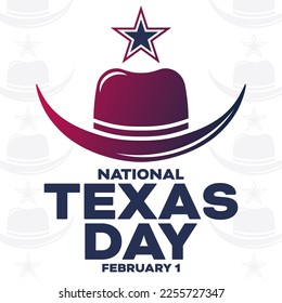 National Texas Day. February 1. Vector illustration. Holiday poster