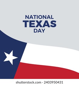 National Texas Day poster vector illustration. Waving Flag of Mexico icon vector isolated on a gray background. Texas State Flag symbol. February 1. Important day