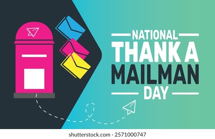 National Thank A Mail Carrier Day. February 4. background template. Perfect for banners, cards, posters, and social media.Vector design with text inscription and classic color for a professional look