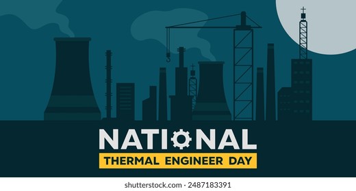 National Thermal Engineer Day. Building and more. perfect for cards, banners, posters, social media and more. Blue background.