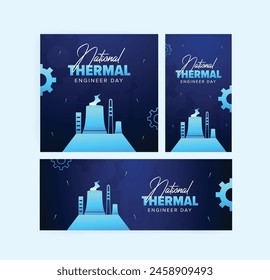  National thermal engineer day social media post. Holiday concept. Template for background, banner, card, poster design. Eps vector illustration.