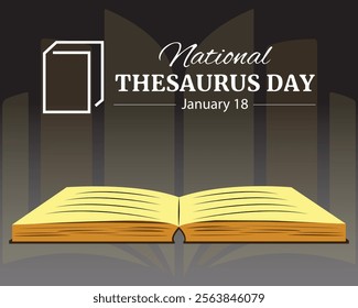 National Thesaurus Day. 18 January. Holiday concept. Template for background with banner, poster and card. Vector illustration. flat design.