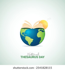 National Thesaurus Day creative vector illustration. Creative Thesaurus day education concept.