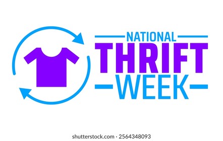 National Thrift Week background banner or poster design template. observed every year in January. Holiday concept. Use to any Template, card, poster, placard, template.