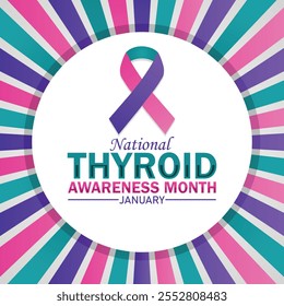 National Thyroid Awareness Month January. Holiday concept. Template for background, banner, card, poster with text inscription. Vector illustration