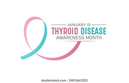 El mes nacional de sensibilización a la tiroides se observa cada año en enero. Enero es el mes de concienciación sobre la enfermedad tiroidea. Plantilla vectorial para banner, tarjeta de saludo, afiche con fondo. Ilustración vectorial.