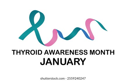 National Thyroid Awareness Month Is Observed Every Year On January. Vector Template For Banner, Greeting Card,Vector Illustration.