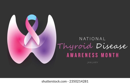 National Thyroid Disease awareness month. background, banner, card, poster, template. Vector illustration.