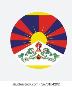 National Tibet flag, official colors and proportion correctly. National Tibet flag. Vector illustration. EPS10. Tibet flag vector icon, simple, flat design for web or mobile app.