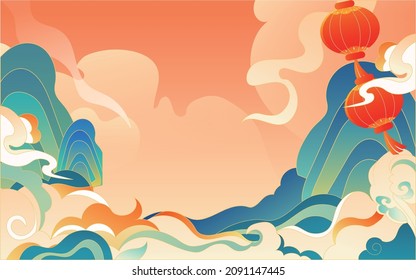 National tide high-speed rail travel home illustration new year spring festival return background poster