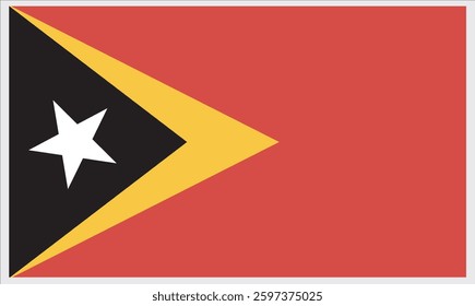 National Timor Leste flag, official colors and proportion correctly. National Timor Leste flag. Vector illustration. Timor leste flag vector icon, simple, flat design for web or mobile app