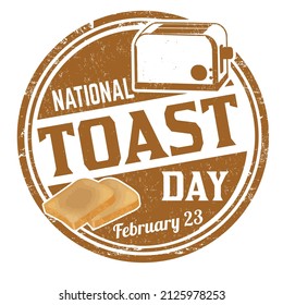 National toast day grunge rubber stamp on white background, vector illustration