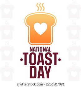 National Toast Day. Vector illustration. Holiday poster