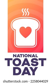 National Toast Day. Vector illustration. Holiday poster