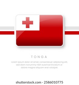 National Tonga Flag.Vector Tonga Button Flag. Realistic National Flag Design and Vector Template