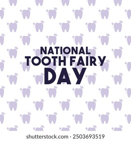 National Tooth Fairy Day. Seamless pattern. White background. Eps 10.