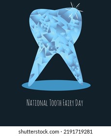 National Tooth Fairy Day,crystal Teeth Illustration,