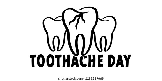 National toothache day. Cartoon drawing toothbrush and paste. For wash your teeth and molar. Vector teeth brush or tooth brush icon. Dental, mouth hygiene symbol.  