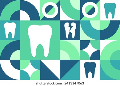 National Toothache Day. February 9. Seamless geometric pattern. Template for background, banner, card, poster. Vector EPS10 illustration