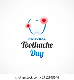 Vectordesign-Vorlagenhintergrund für National Toothache Day
