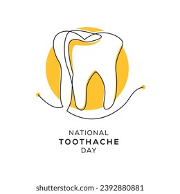 National toothache day, Vector illustration.