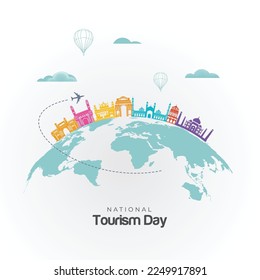 national tourism day vector
