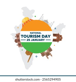 national tourism day vector illustration, national Tourism Day social media post .international tourism day poster design hand lettering .Travel concept background.