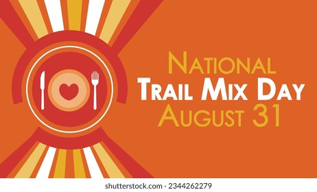 National Trail Mix Day vector banner design. Happy National Trail Mix Day modern minimal retro poster illustration.