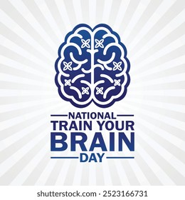 National Train Your Brain Day. Holiday concept. Template for background, banner, card, poster with text inscription. Vector illustration