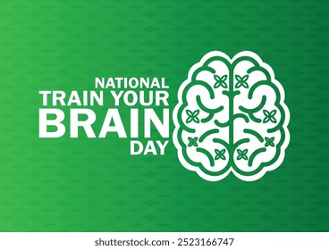 National Train Your Brain Day wallpaper com formas e tipografia, bandeira, cartão, cartaz, modelo. Dia Nacional do Treinamento do Seu Cérebro, histórico