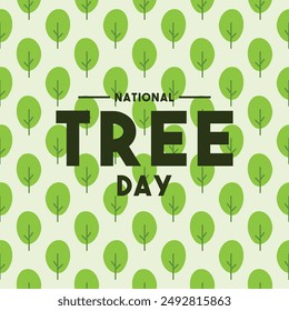 National Tree Day. Seamless pattern. Flat design vector. Eps 10.